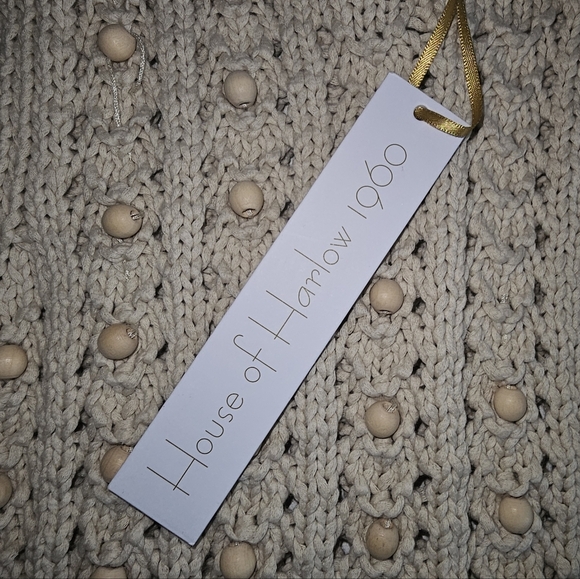 House of Harlow 1960 Scoop Neck Sleeveless Shell Knit Fringe Top - Picture 3 of 8